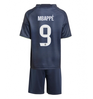 Real Madrid Kylian Mbappe #9 Bortedraktsett Barn 2025-26 Kortermet (+ Korte bukser)