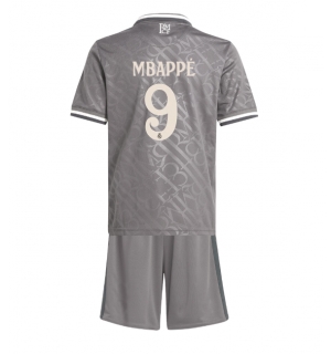 Real Madrid Kylian Mbappe #9 Tredjedraktsett Barn 2024-25 Kortermet (+ Korte bukser)