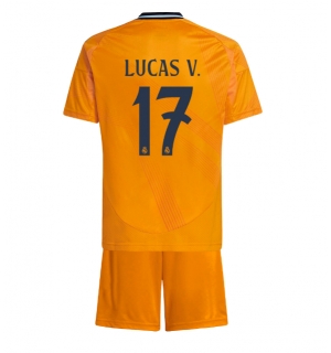 Real Madrid Lucas Vazquez #17 Bortedraktsett Barn 2024-25 Kortermet (+ Korte bukser)