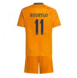 Real Madrid Rodrygo Goes #11 Bortedraktsett Barn 2024-25 Kortermet (+ Korte bukser)