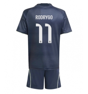 Real Madrid Rodrygo Goes #11 Bortedraktsett Barn 2025-26 Kortermet (+ Korte bukser)
