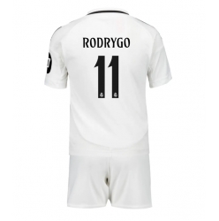 Real Madrid Rodrygo Goes #11 Hjemmedraktsett Barn 2024-25 Kortermet (+ Korte bukser)