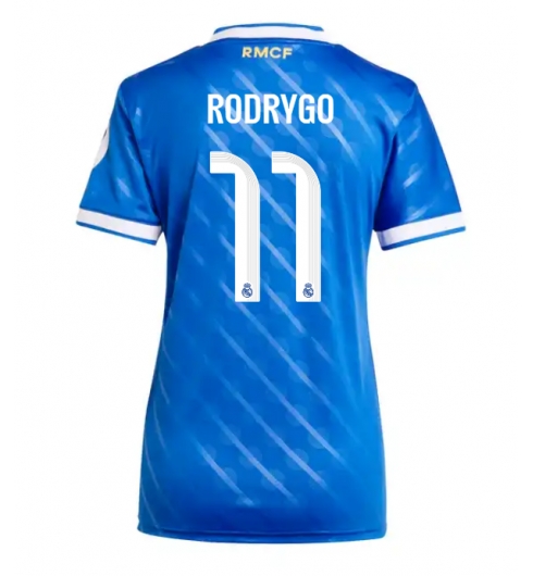 Real Madrid Rodrygo Goes #11 Tredjedrakt Dame 2025-26 Kortermet Real Madrid Rodrygo Goes #11 Tredjedrakt Dame 2025-26 Kortermet