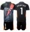 Real Madrid Thibaut Courtois #1 Keeper Bortedraktsett Barn 2024-25 Kortermet (+ Korte bukser)