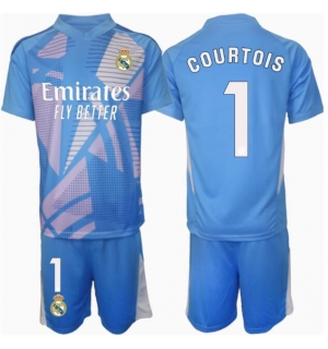 Real Madrid Thibaut Courtois #1 Keeper Hjemmedraktsett Barn 2024-25 Kortermet (+ Korte bukser)