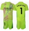 Real Madrid Thibaut Courtois #1 Keeper Tredjedraktsett Barn 2024-25 Kortermet (+ Korte bukser)