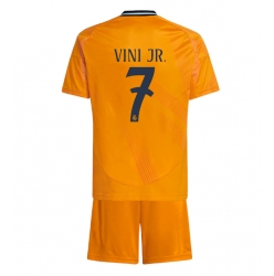 Real Madrid Vinicius Junior #7 Bortedraktsett Barn 2024-25 Kortermet (+ Korte bukser)