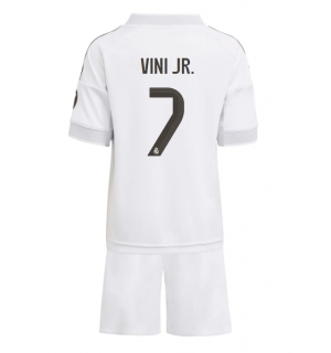 Real Madrid Vinicius Junior #7 Hjemmedraktsett Barn 2025-26 Kortermet (+ Korte bukser)