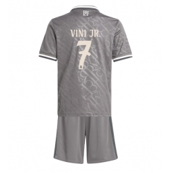 Real Madrid Vinicius Junior #7 Tredjedraktsett Barn 2024-25 Kortermet (+ Korte bukser)