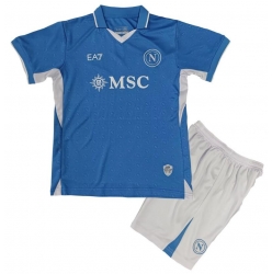 SSC Napoli Hjemmedraktsett Barn 2024-25 Kortermet (+ Korte bukser)