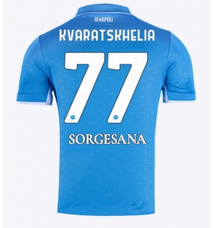 SSC Napoli Khvicha Kvaratskhelia #77 Hjemmedrakt 2024-25 Kortermet