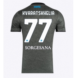 SSC Napoli Khvicha Kvaratskhelia #77 Tredjedrakt 2024-25 Kortermet