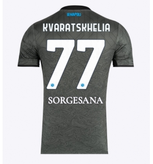 SSC Napoli Khvicha Kvaratskhelia #77 Tredjedrakt 2024-25 Kortermet