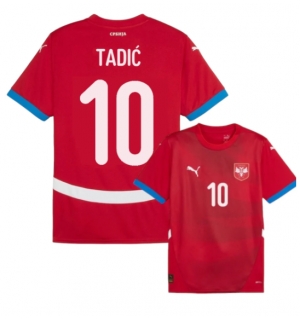 Serbia Dusan Tadic #10 Hjemmedrakt EM 2024 Kortermet
