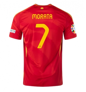 Spania Alvaro Morata #7 Hjemmedrakt EM 2024 Kortermet