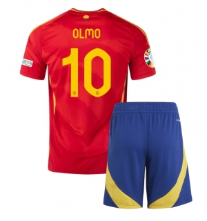 Spania Dani Olmo #10 Hjemmedraktsett Barn EM 2024 Kortermet (+ Korte bukser)