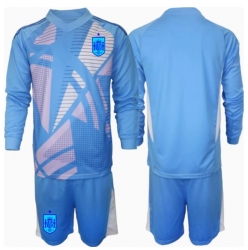 Spania Keeper Hjemmedraktsett Barn EM 2024 Langermet (+ Korte bukser)