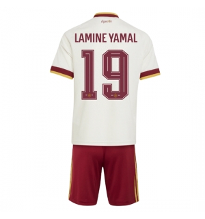 Spania Lamine Yamal #19 Bortedraktsett Barn VM 2026 Kortermet (+ Korte bukser)