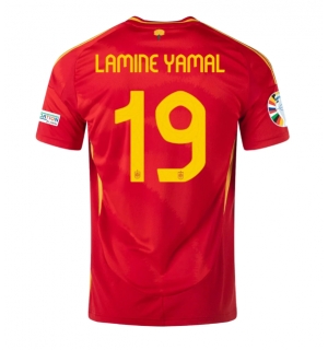 Spania Lamine Yamal #19 Hjemmedrakt EM 2024 Kortermet