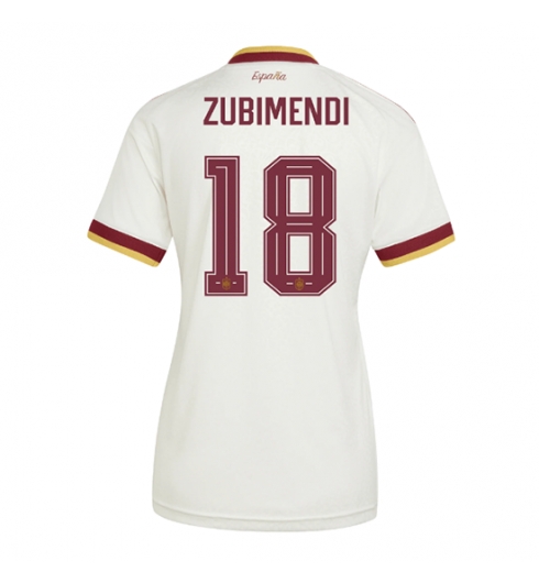 Spania Martin Zubimendi #18 Bortedrakt Dame VM 2026 Kortermet Spania Martin Zubimendi #18 Bortedrakt Dame VM 2026 Kortermet