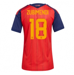 Spania Martin Zubimendi #18 Hjemmedrakt Dame VM 2026 Kortermet