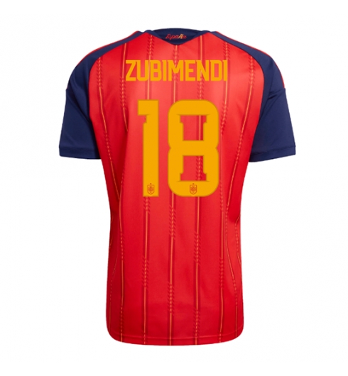 Spania Martin Zubimendi #18 Hjemmedrakt VM 2026 Kortermet Spania Martin Zubimendi #18 Hjemmedrakt VM 2026 Kortermet