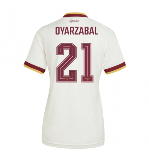 Spania Mikel Oyarzabal #21 Bortedrakt Dame VM 2026 Kortermet Spania Mikel Oyarzabal #21 Bortedrakt Dame VM 2026 Kortermet
