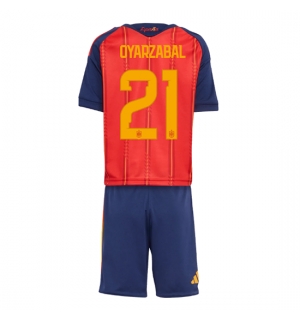 Spania Mikel Oyarzabal #21 Hjemmedraktsett Barn VM 2026 Kortermet (+ Korte bukser)