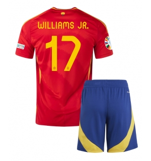Spania Nico Williams #17 Hjemmedraktsett Barn EM 2024 Kortermet (+ Korte bukser)