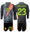 Spania Unai Simon #23 Keeper Bortedraktsett Barn EM 2024 Langermet (+ Korte bukser)