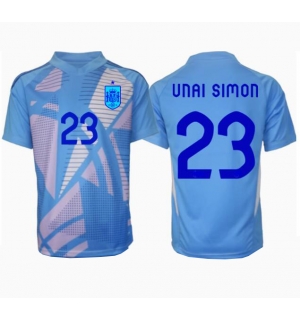 Spania Unai Simon #23 Keeper Hjemmedrakt EM 2024 Kortermet