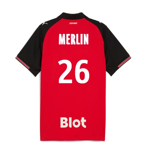 Stade Rennais Quentin Merlin #26 Hjemmedrakt 2025-26 Kortermet Stade Rennais Quentin Merlin #26 Hjemmedrakt 2025-26 Kortermet