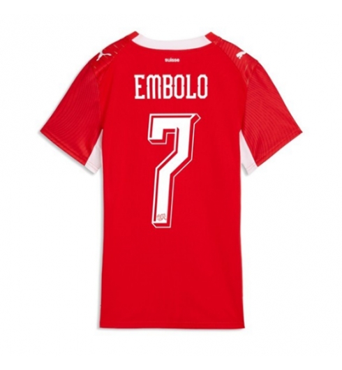 Sveits Breel Embolo #7 Hjemmedrakt Dame VM 2026 Kortermet Sveits Breel Embolo #7 Hjemmedrakt Dame VM 2026 Kortermet