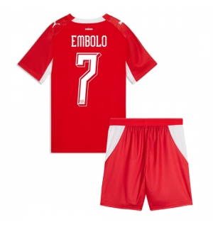 Sveits Breel Embolo #7 Hjemmedraktsett Barn VM 2026 Kortermet (+ Korte bukser)