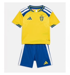 Sverige Hjemmedraktsett Barn VM 2026 Kortermet (+ Korte bukser)