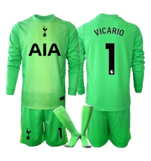 Tottenham Hotspur Guglielmo Vicario #1 Keeper Hjemmedraktsett Barn 2025-26 Langermet (+ Korte bukser)