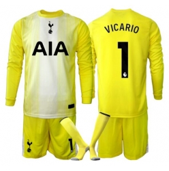 Tottenham Hotspur Guglielmo Vicario #1 Keeper Tredjedraktsett Barn 2025-26 Langermet (+ Korte bukser)