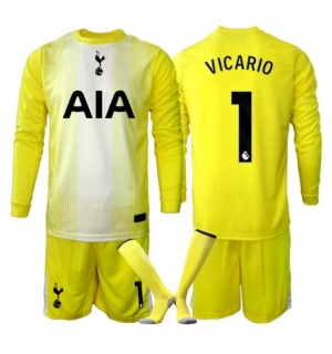Tottenham Hotspur Guglielmo Vicario #1 Keeper Tredjedraktsett Barn 2025-26 Langermet (+ Korte bukser)