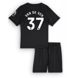 Tottenham Hotspur Micky van de Ven #37 Bortedraktsett Barn 2025-26 Kortermet (+ Korte bukser)