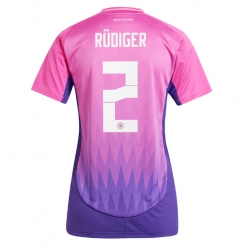 Tyskland Antonio Rudiger #2 Bortedrakt Dame EM 2024 Kortermet
