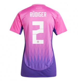 Tyskland Antonio Rudiger #2 Bortedrakt Dame EM 2024 Kortermet