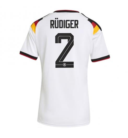 Tyskland Antonio Rudiger #2 Hjemmedrakt Dame VM 2026 Kortermet Tyskland Antonio Rudiger #2 Hjemmedrakt Dame VM 2026 Kortermet