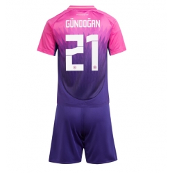 Tyskland Ilkay Gundogan #21 Bortedraktsett Barn EM 2024 Kortermet (+ Korte bukser)