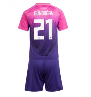 Tyskland Ilkay Gundogan #21 Bortedraktsett Barn EM 2024 Kortermet (+ Korte bukser)