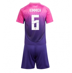 Tyskland Joshua Kimmich #6 Bortedraktsett Barn EM 2024 Kortermet (+ Korte bukser)