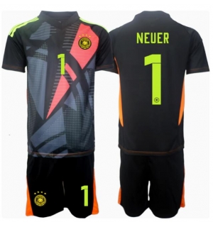 Tyskland Manuel Neuer #1 Keeper Hjemmedraktsett Barn EM 2024 Kortermet (+ Korte bukser)