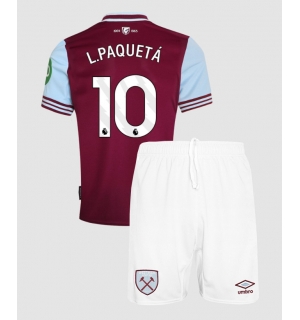 West Ham United Lucas Paqueta #10 Hjemmedraktsett Barn 2024-25 Kortermet (+ Korte bukser)