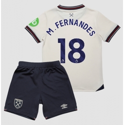 West Ham United Mateus Fernandes #18 Bortedraktsett Barn 2025-26 Kortermet (+ Korte bukser)