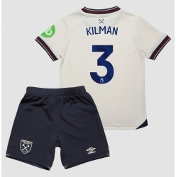 West Ham United Max Kilman #3 Bortedraktsett Barn 2025-26 Kortermet (+ Korte bukser)