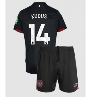 West Ham United Mohammed Kudus #14 Bortedraktsett Barn 2024-25 Kortermet (+ Korte bukser)